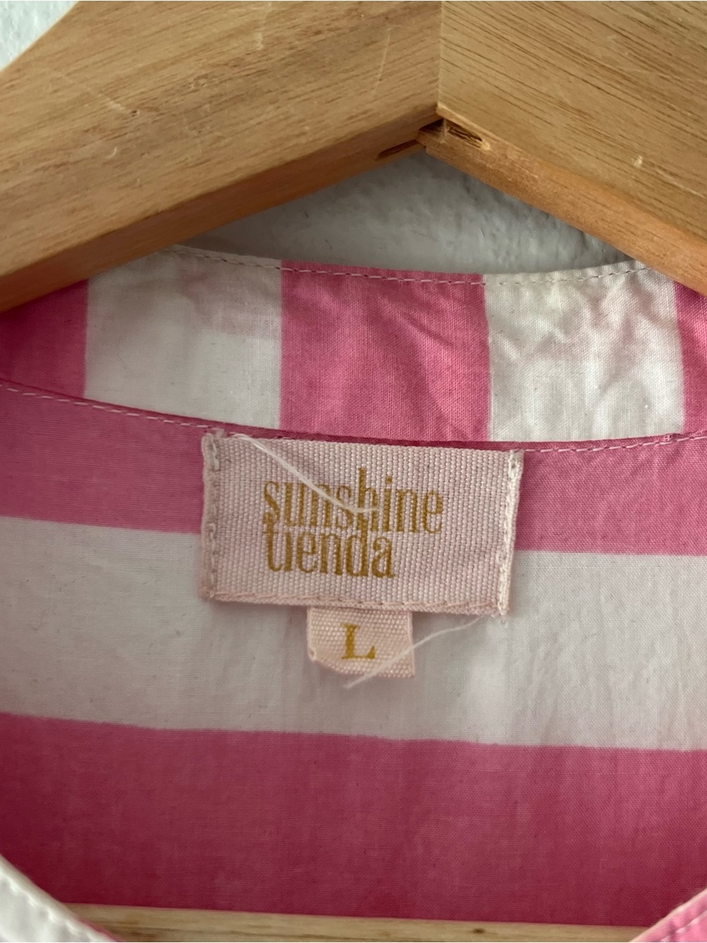 Pink and White Striped Maxi Dress - Button-Front Tiered Design - Picture 2 of 3